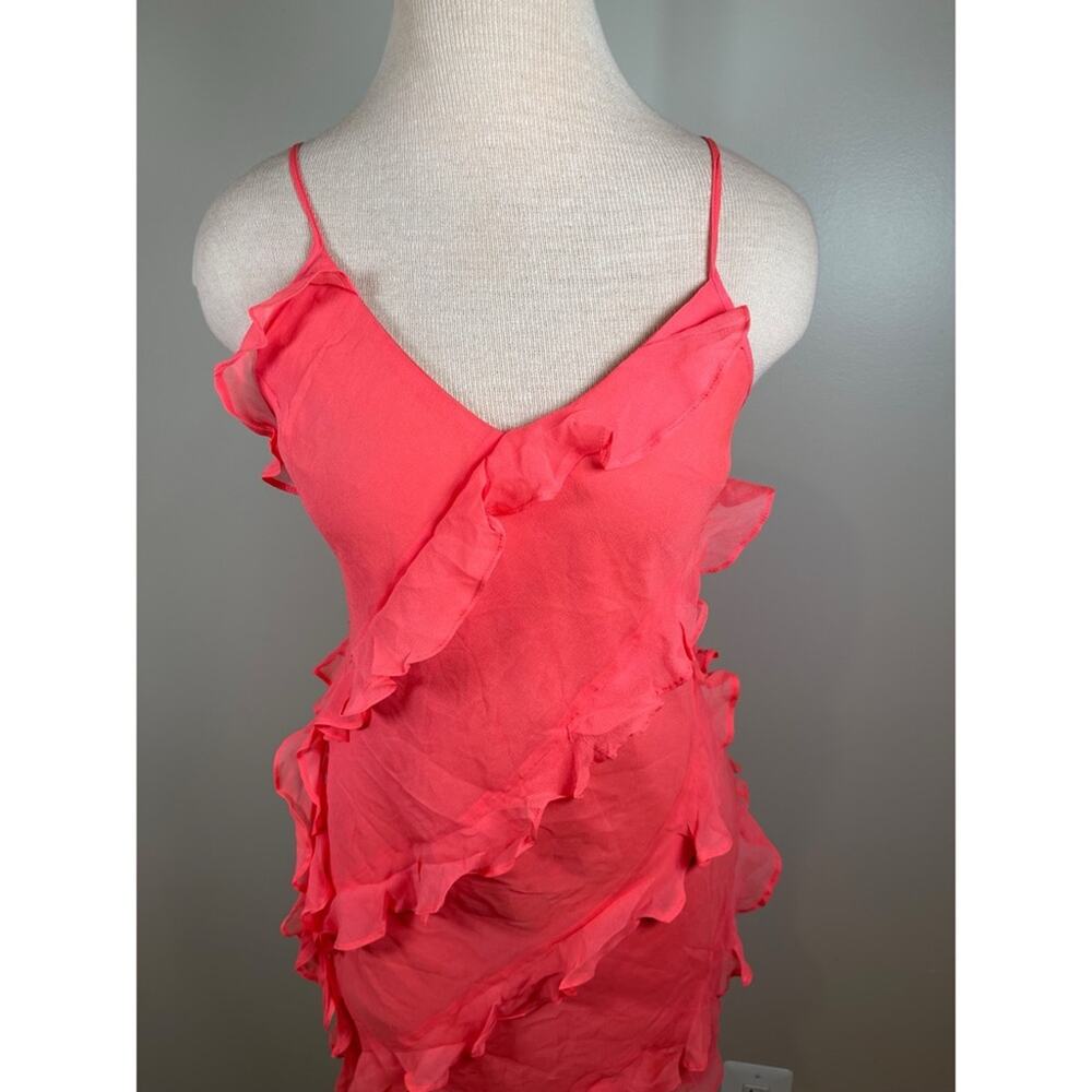 AMANDA UPRICHARD Belladonna New Fluro Ruffle Mini Dress Size Small - Picture 4 of 8
